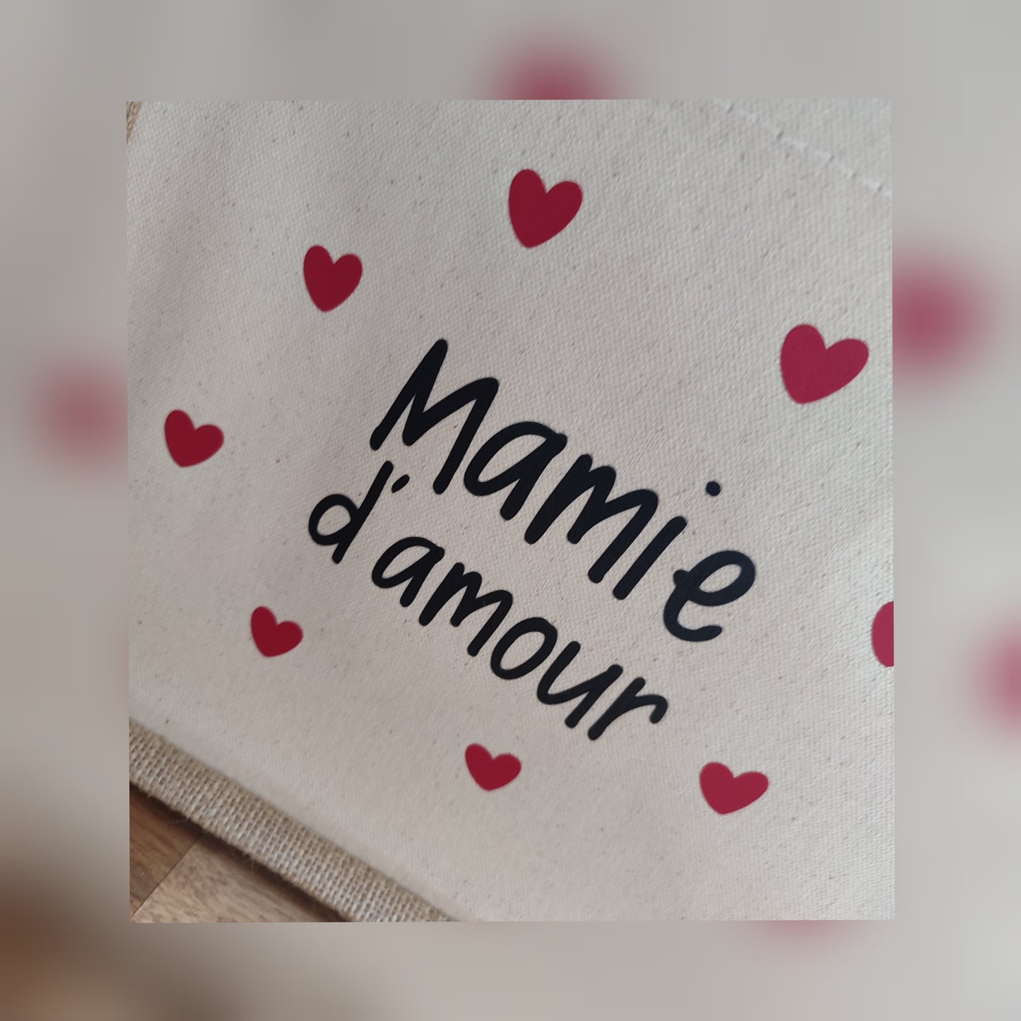 Sac en toile de jute "Mamie d'amour"