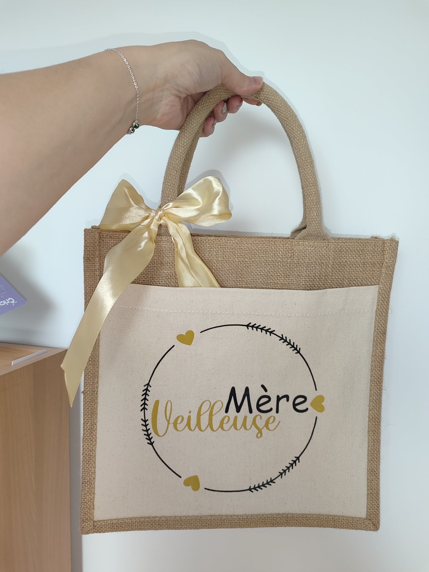 Sac en toile de jute "Mère-veilleuse"